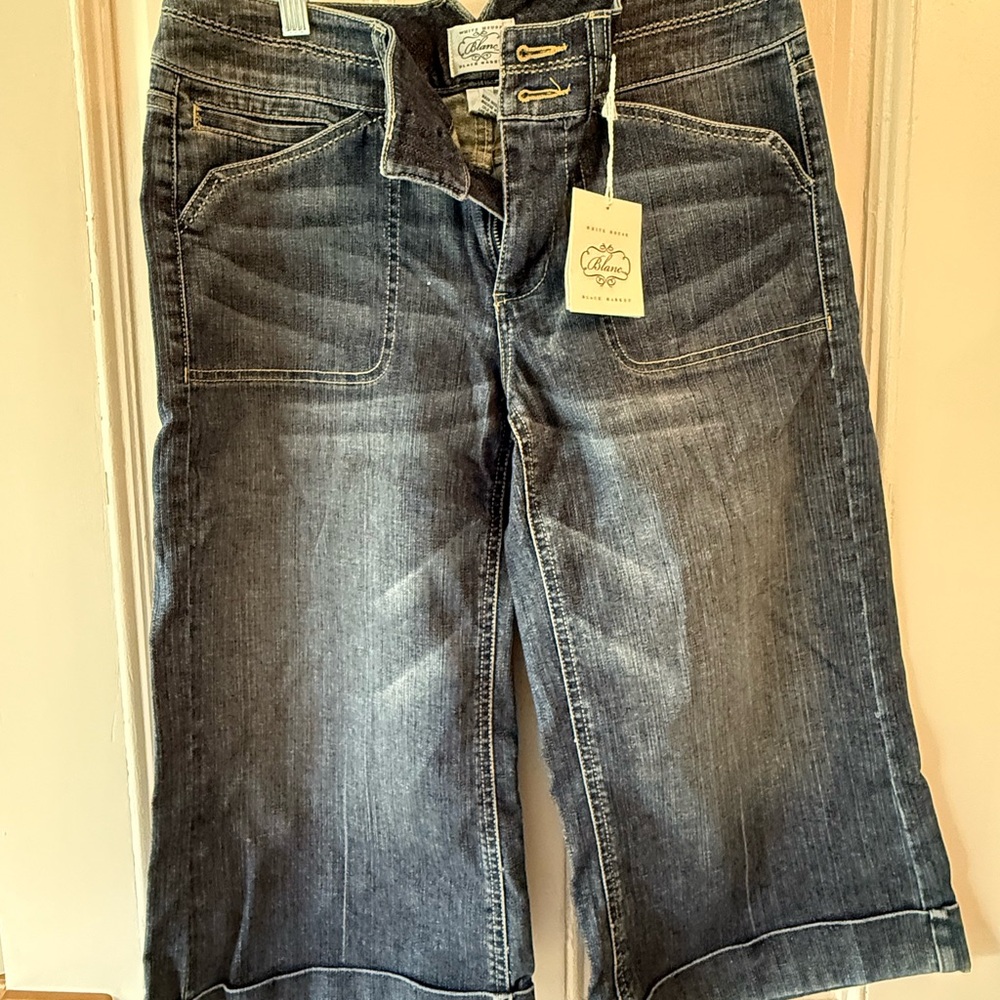 White House Black Market Women's Washed Blue Crop Jeans